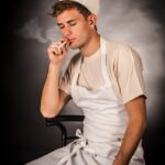 man, cook, smoking, cigarette, male, chef, chef hat, apron, kitchen, portrait, chef, chef, chef, chef, chef, kitchen